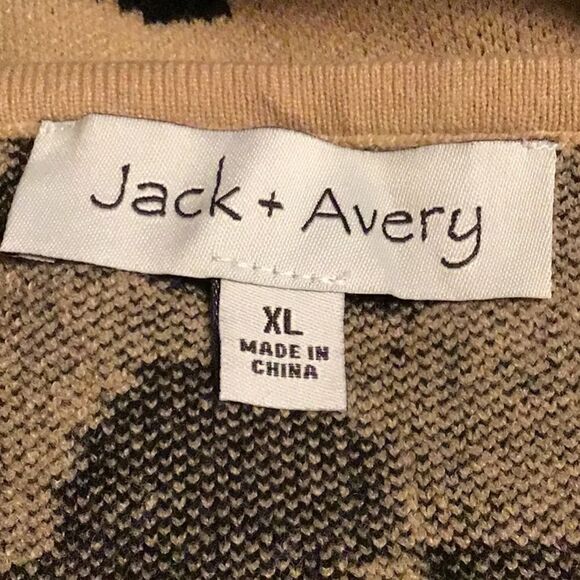 Jack and Avery Tan Cheetah Animal Print Long Open Front Knit Cardigan Sweater - Picture 12 of 15